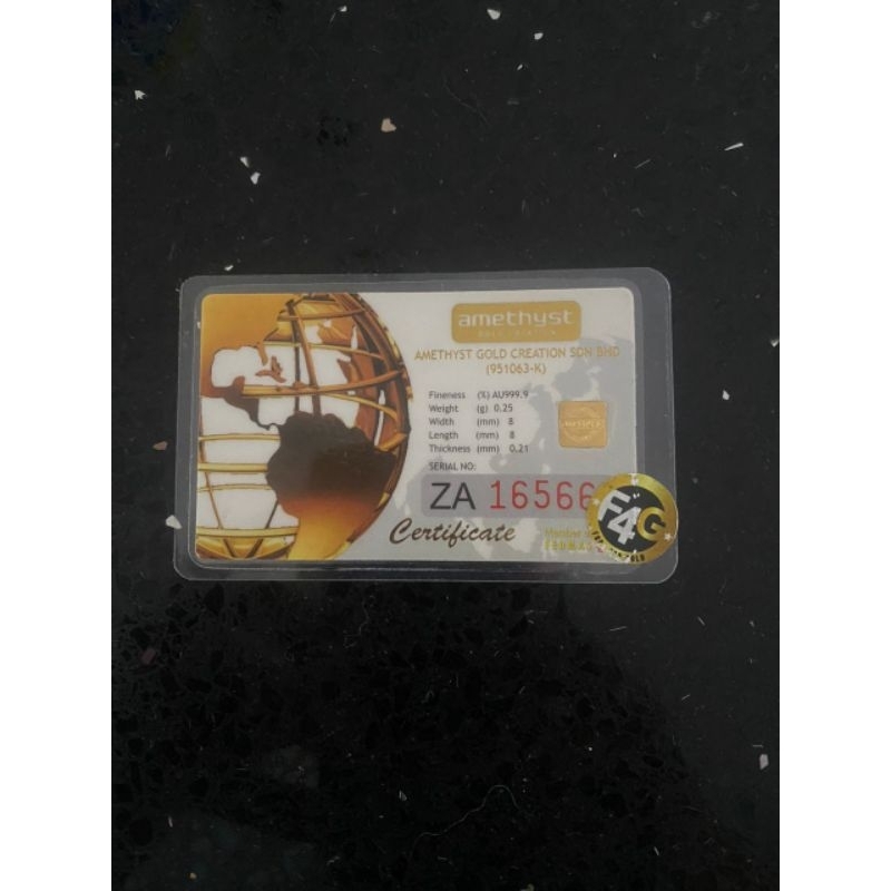 GOLD BAR 999.9 0.25G ( LAST STOCK )