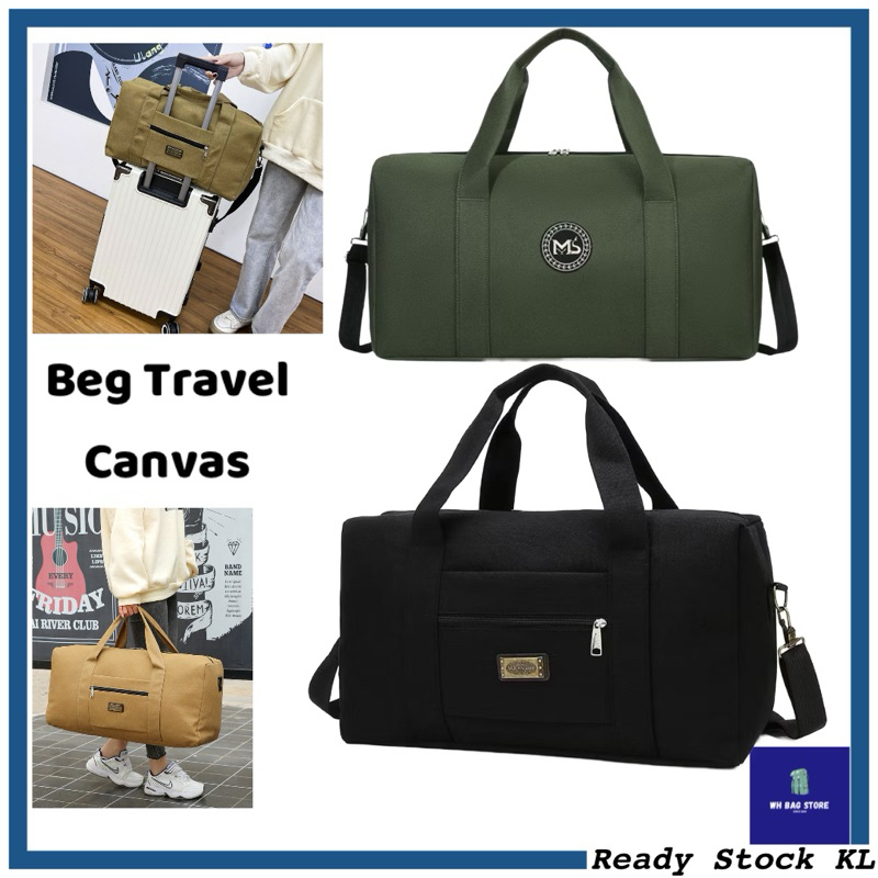 Canvas Beg Balik Kampung Travel Bag Canvas Tebal Kapasiti Besar Beg Baju Gym Bag Duffel Bag Kampung@Ready Stock KL T8804