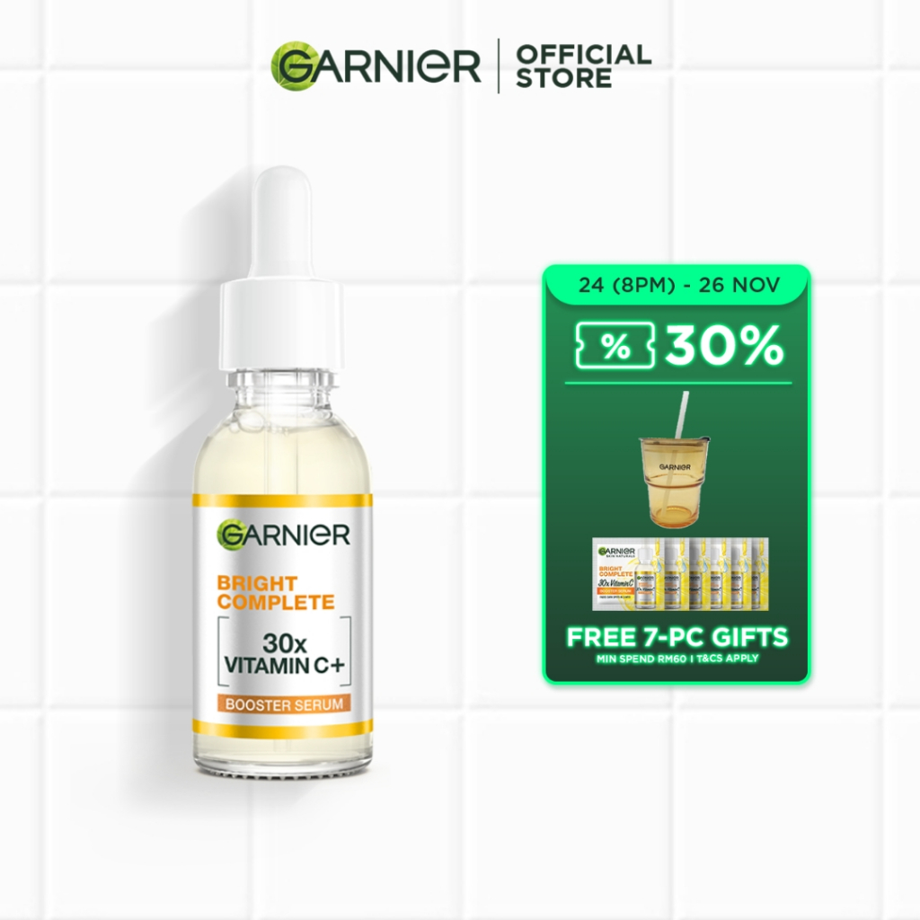 *BESTSELLER* Garnier Bright Complete Booster Serum with 30x Vitamin C (50ml) | Fades Dark Spots, For All Skin Types