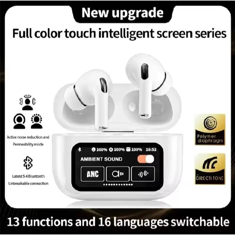 [LIMITED OFTER] Touch Screen Bluetooth FreeBuds A9 Pro Earphones Wireless Headset Headphones ANC Noise Reduction