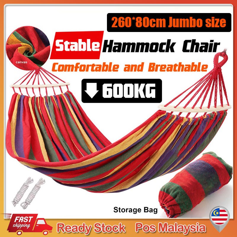 Rainbow Hammock Travel Camping Outdoor Portable Hanging Canvas Swing For Jaring gantung luar ruangan 户外吊床