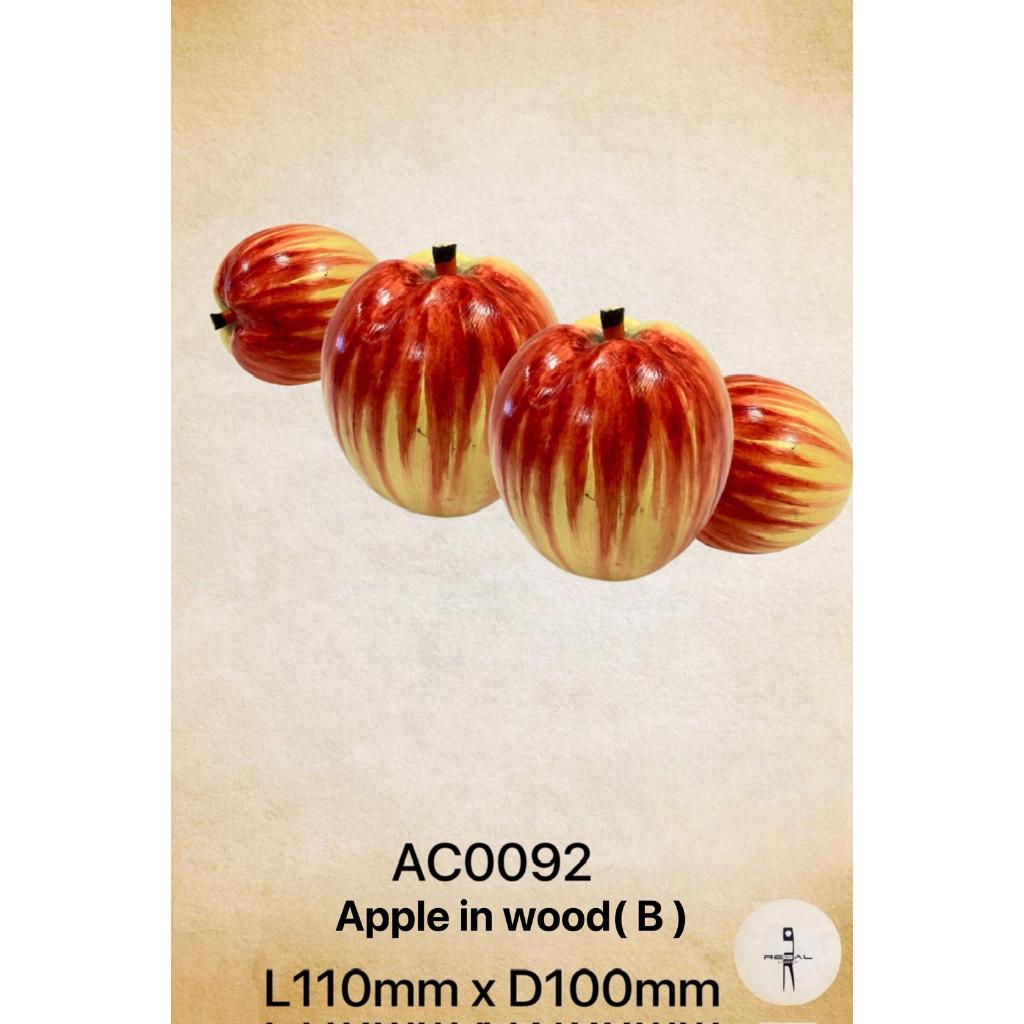 Red Apple in Timber Decoration