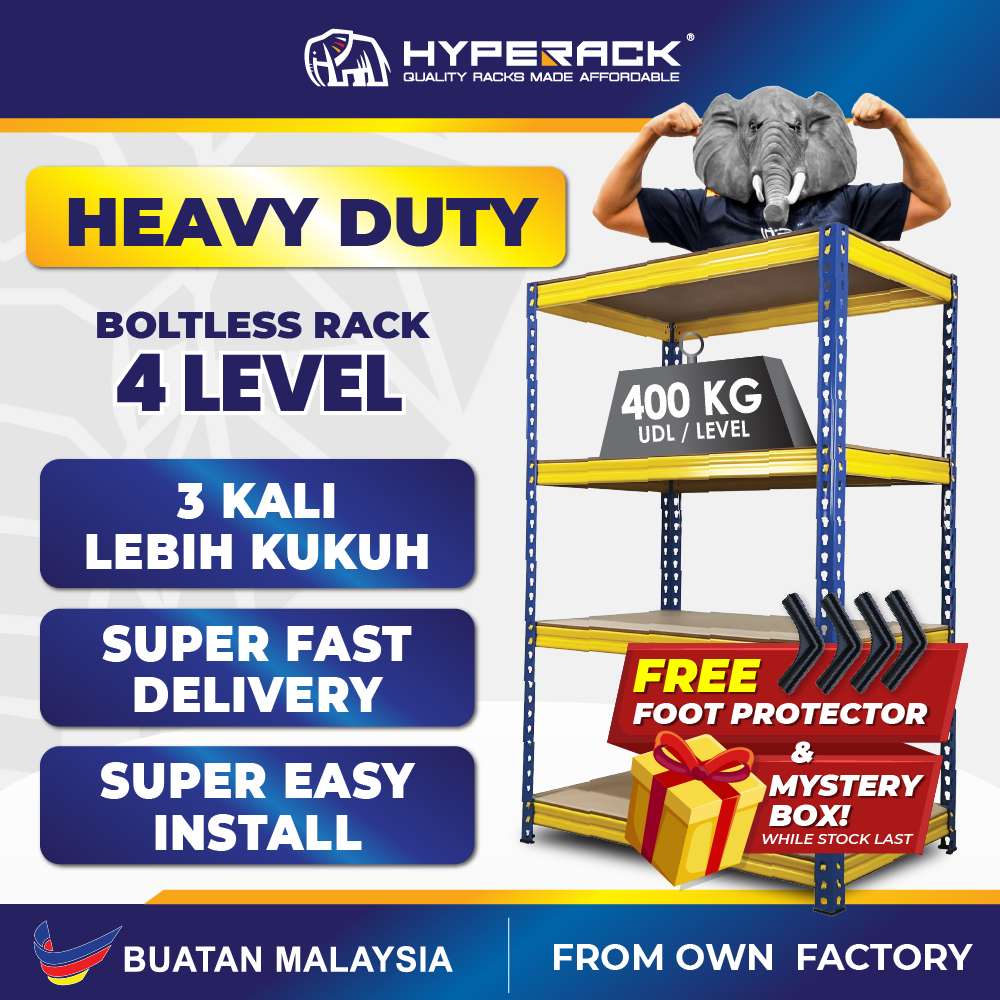[FREE SHIPPING] HYPERACK™️ Boltless Rack Rak Dapur Rack Shelf Rack Kitchen Rak Besi Bertingkat Heavy Duty Rack 架子置物架