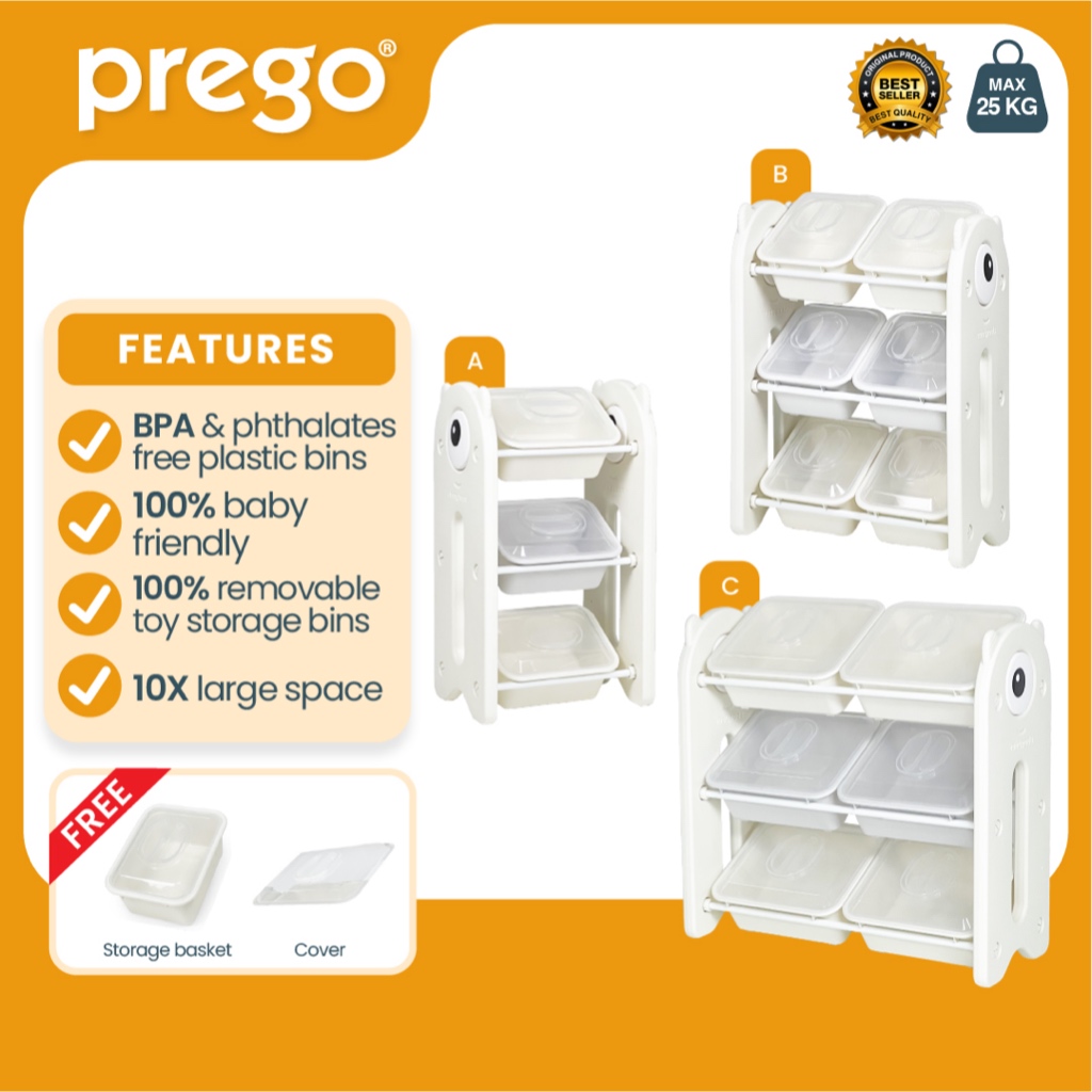 Prego Baby Big Eye Monster Multipurpose Storage Box Toys Organizer Rak Mainan Large Shelves Racks