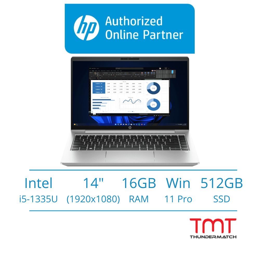 HP Probook 440 G10 Laptop | i5-1335U | 16GB RAM 512GB SSD | 14'' FHD (1920x1080) | Intel UHD | Win11