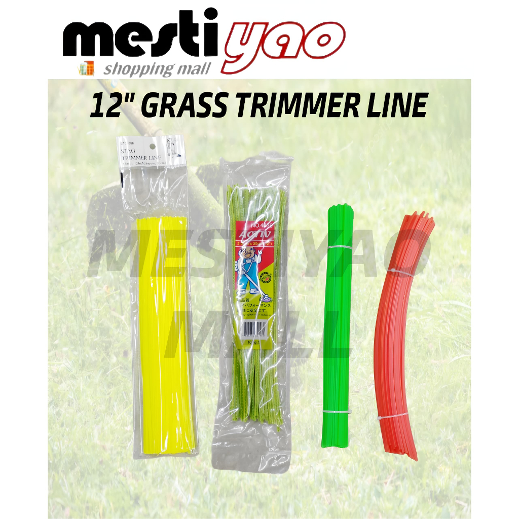 12" 2.8mm 3.0mm Tali Mesin Rumput Siap Potong/Nylon Grass Trimmer Line/Tangsi Mesin Rumput