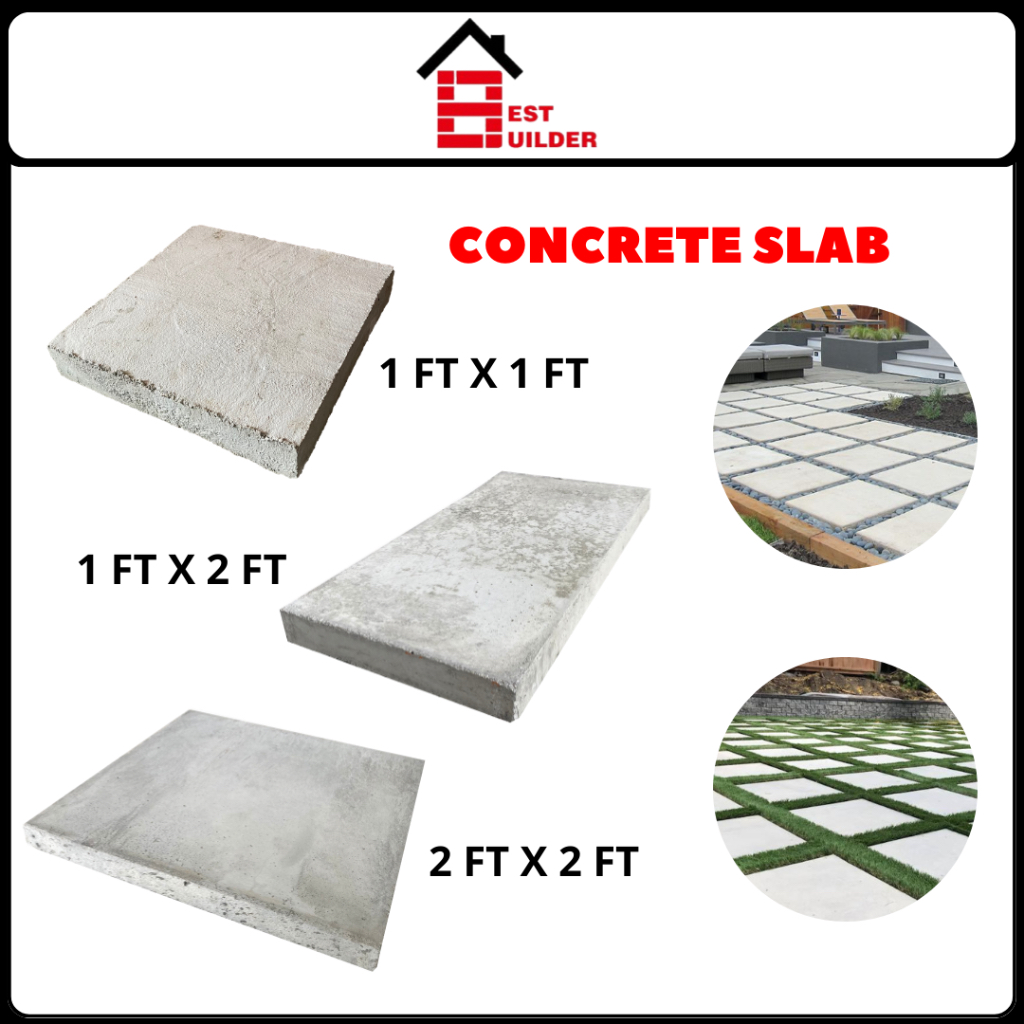 BEST BUILDER Concrete Slab 1x1 1x2 2x2 Papan Konkrit Garden Landscape Flooring