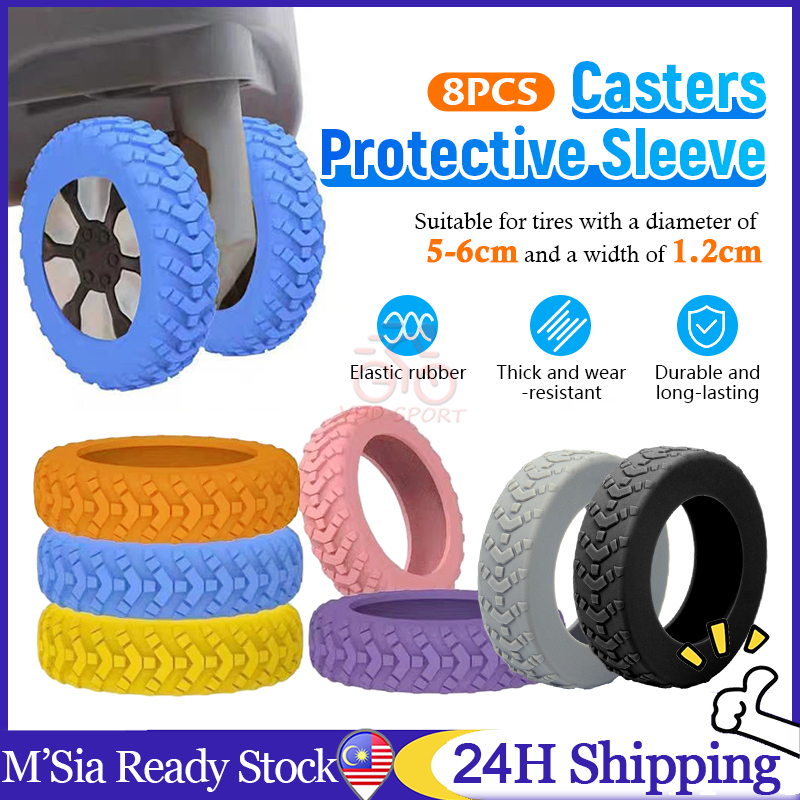 8 PCS Luggage Wheel Protector Travel Luggage Wheels Cover Travel Rolling Protector Reduce Noise Luggage Cover Protector