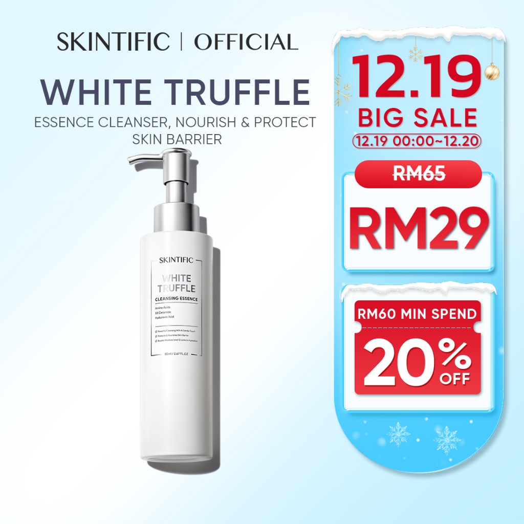 SKINTIFIC White Truffle Cleansing Essence Cleanser Facial Wash Serum Nourish and Protect Skin Barrier 80ml