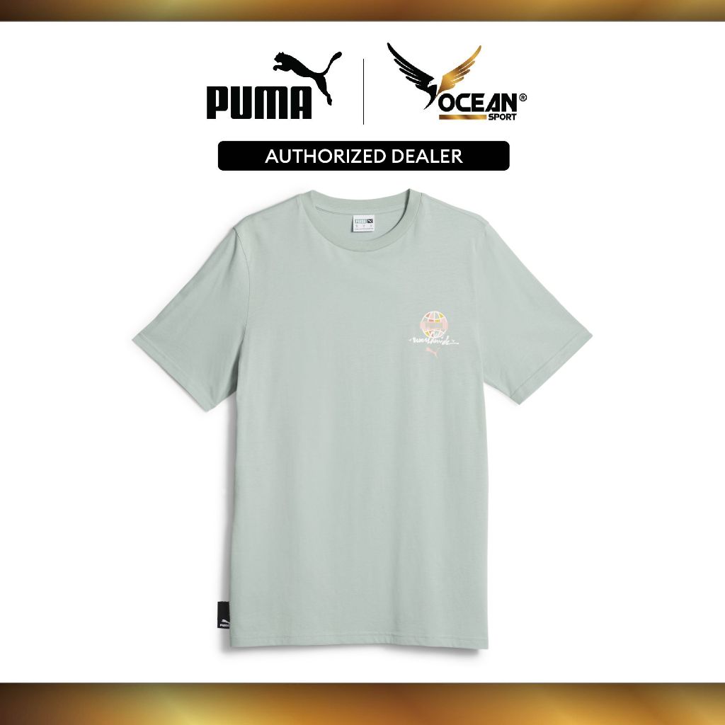 SWxP PUMA WORLDWIDE Men Graphic Tee Green Fog Shirt 62264554