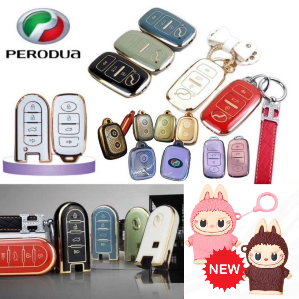 [NEW] Perodua AXIA 2023 BEZZA ALZA ARUZ ATIVA VIVA MYVI Key Cover Sarung Kunci Remote Car Key Case key holder Keychain