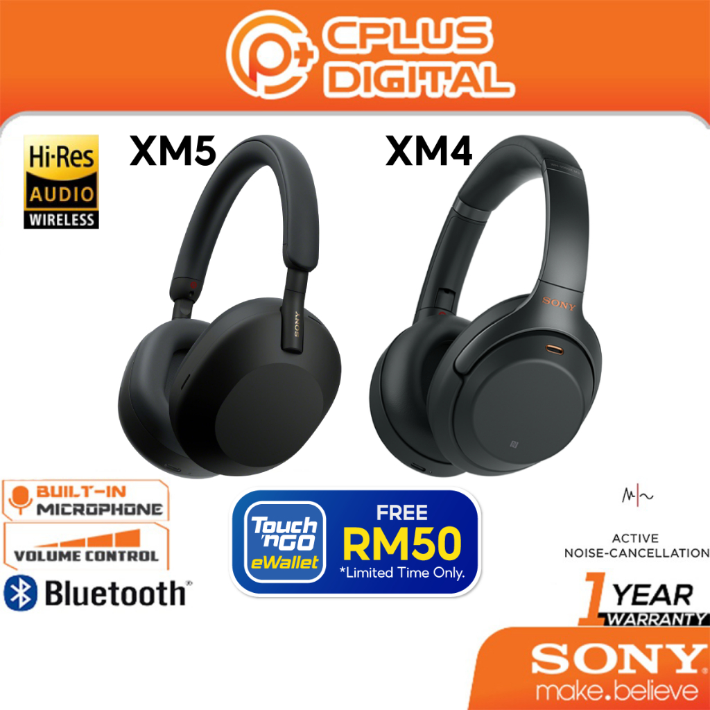 Sony WH-1000XM5/WH-1000XM4 Premium Wireless Bluetooth Active Noise Cancelling Headphones with Mic , Alexa Voice Control