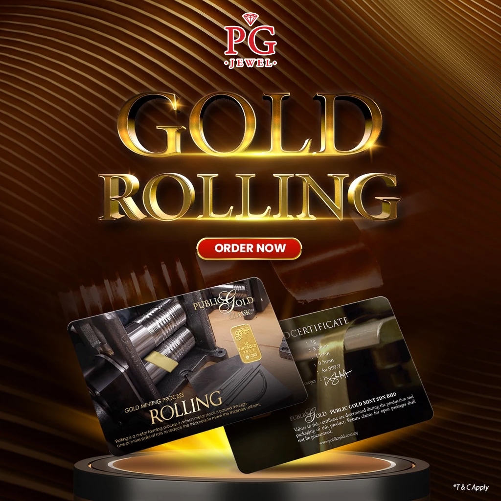 Public Gold Bullion Bar PG 1g (Au 999.9) 24K - Gold Rolling