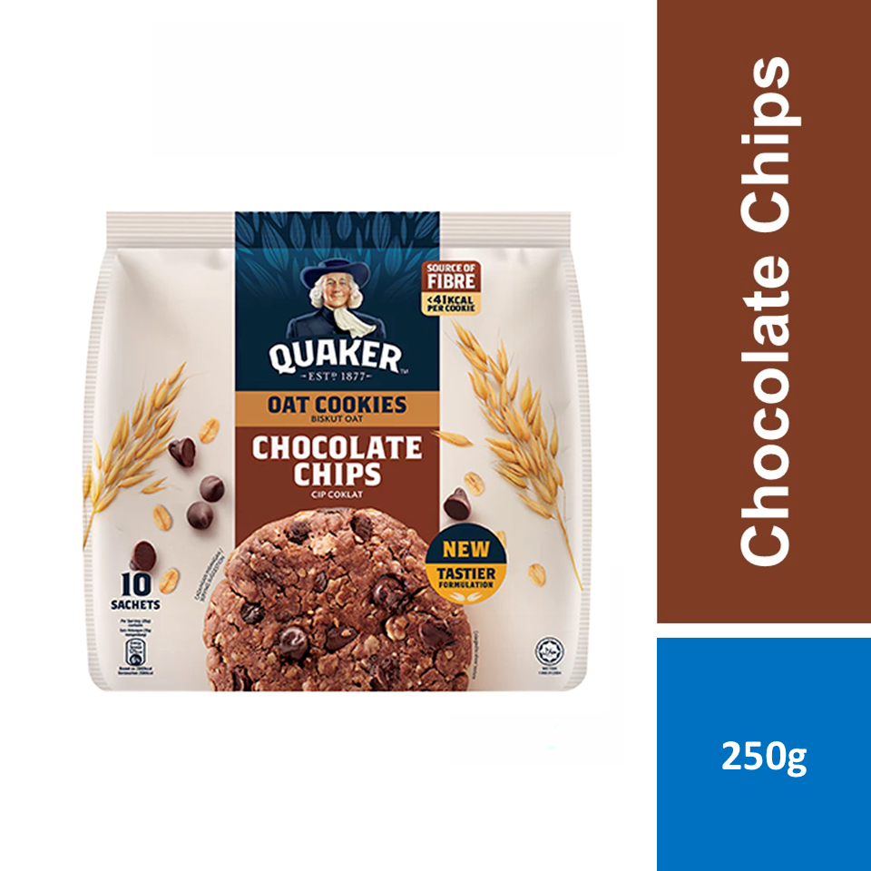 Quaker Oat Cookies Choco Chips 250g