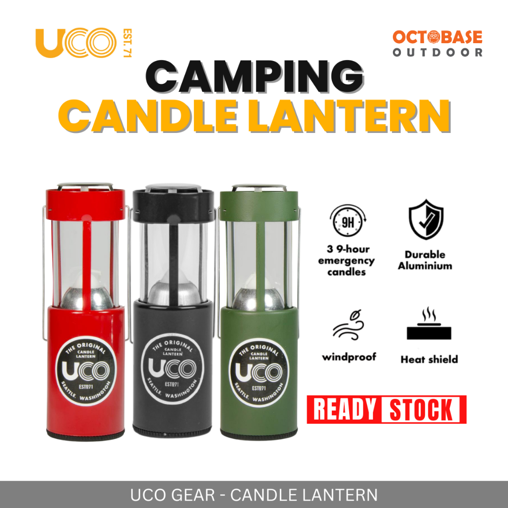 UCO GEAR- ORIGINAL CANDLE LANTERN KIT DURABLE LIGHWEIGHT LONG-LASTING LANTERN OUTDOOR CAMPING HIKING