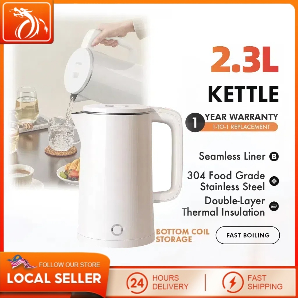 Big Capacity Cerek Elektrik Stainless Steel Water Boiler 1500W Kettle Water Heater Auto Shut-Off/ Jug Pemanas 热水壶
