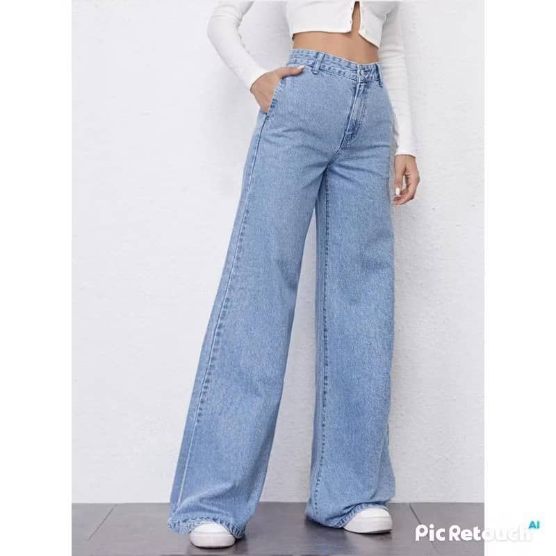 new style Long palazzo jeans pant good quality stock in Malaysia  saize 26 to 36
