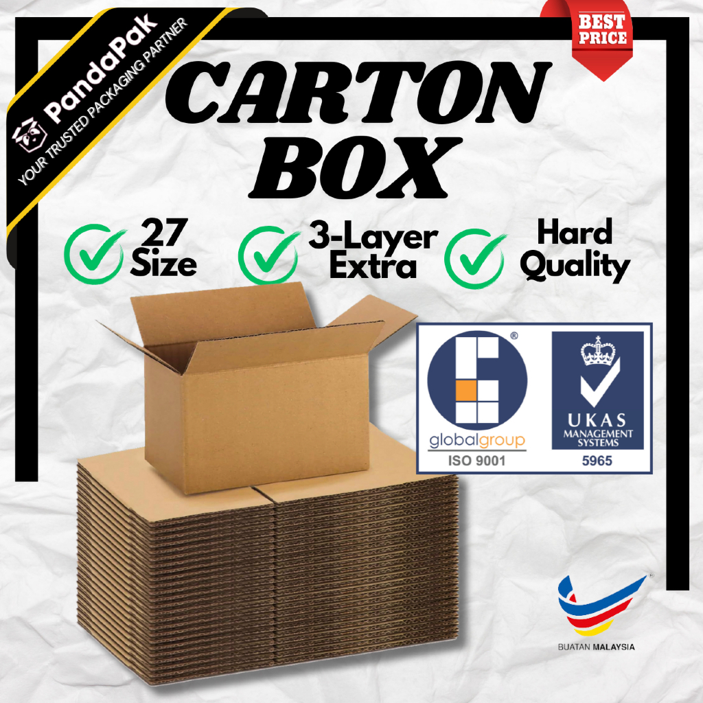 PANDAPAK Carton Box Packaging Box Packing Box Kotak Hadiah Kotak Hantaran 盒子 Big Box Moving Box 纸箱