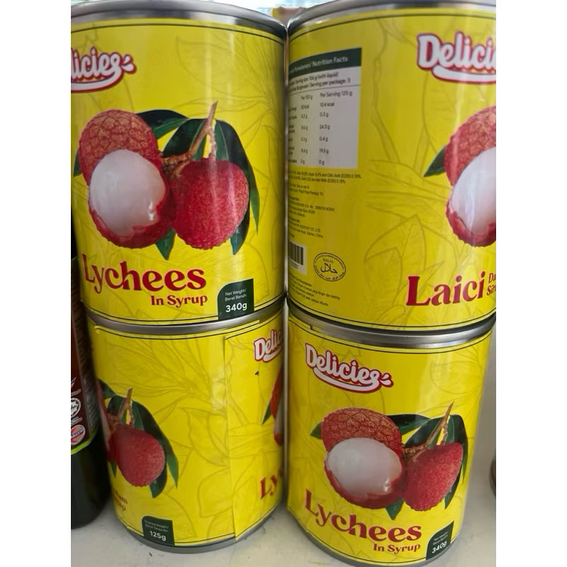 NEW PACKAGING ✅JANJI HALAL ADA COP HALAL ✅ Delicies Laici Dalam Sirap 340g Laici Tin