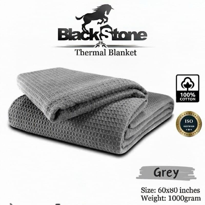 Backstone Waffle Combed Cotton Blanket | 100% Cotton | 60x80inches Selimut Viral Thermal Blanket Hospital Single