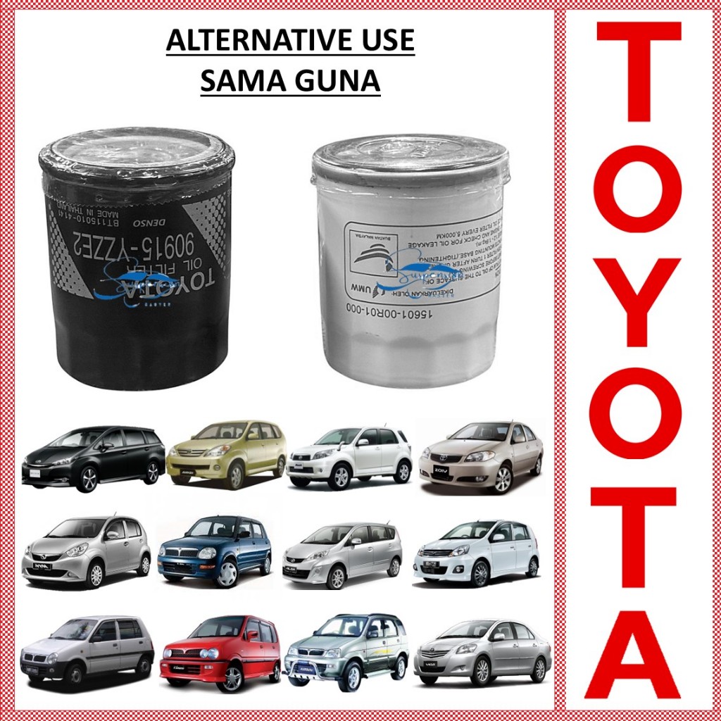 OIL FILTER - PERODUA MYVI KANCIL KENARI KELISA ALZA VIVA 15601-00R01-000 / 90915-YZZE2 SAME USE WHITE COLOR