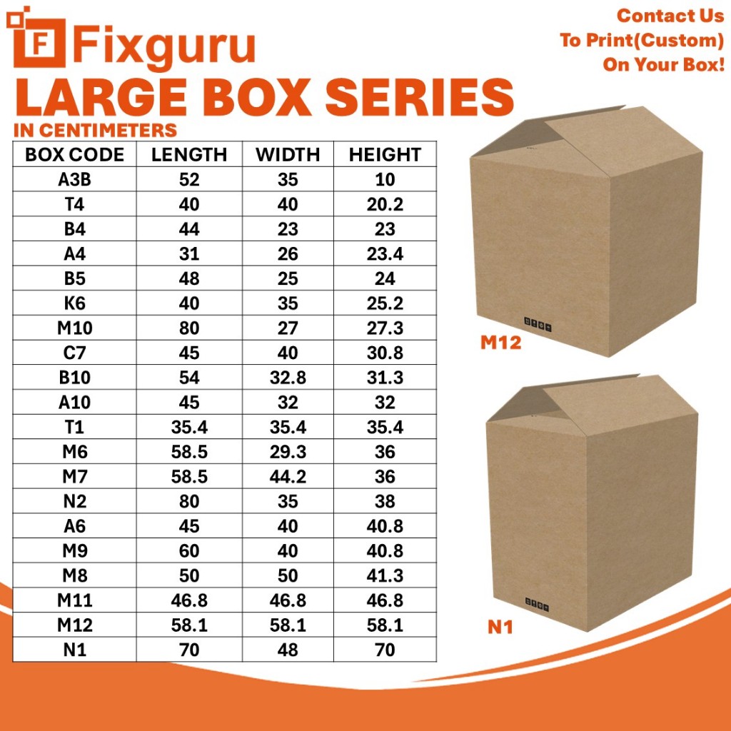 Fixguru Large Box Series (carton box/ moving box/storage box/ strong/ small/ medium/ large)