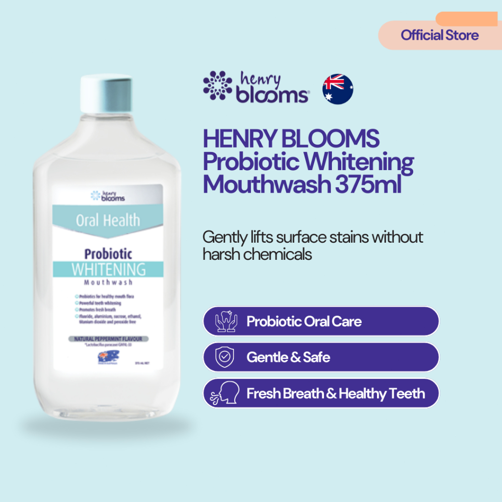 Henry Blooms Probiotic Whitening Mouthwash (375ml)