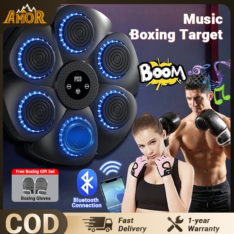 Free GiftMusic boxing machine Bluetooth Wall-mounted LED Home Adult Children Boxing Training Machine Target音乐拳击