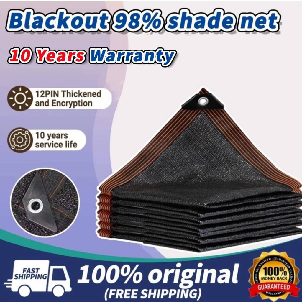 【10 Years Warranty】Sun Shade Net Anti UV 98% Black Shade Sail Garden Car Cover Outdoor Awnings Sun Shelter Nettin