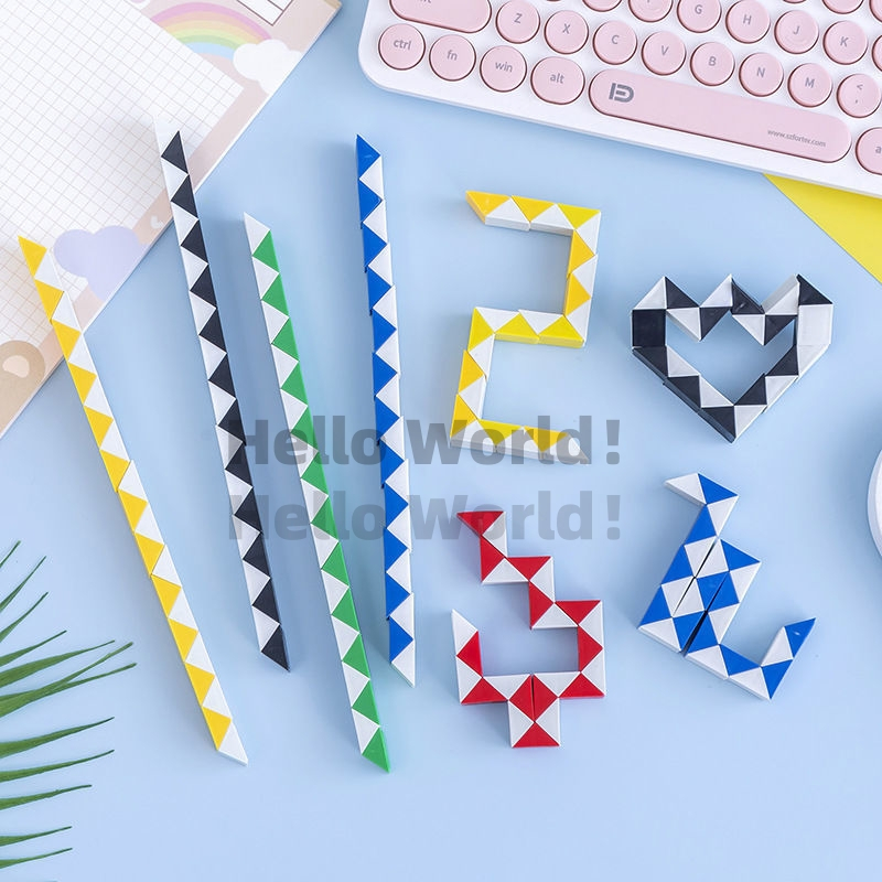 Toy Snake Cube Mini 3D Intelligent 24 Bricks Brain Teaser Twist Puzzle Creative Educational Toy 百变魔尺