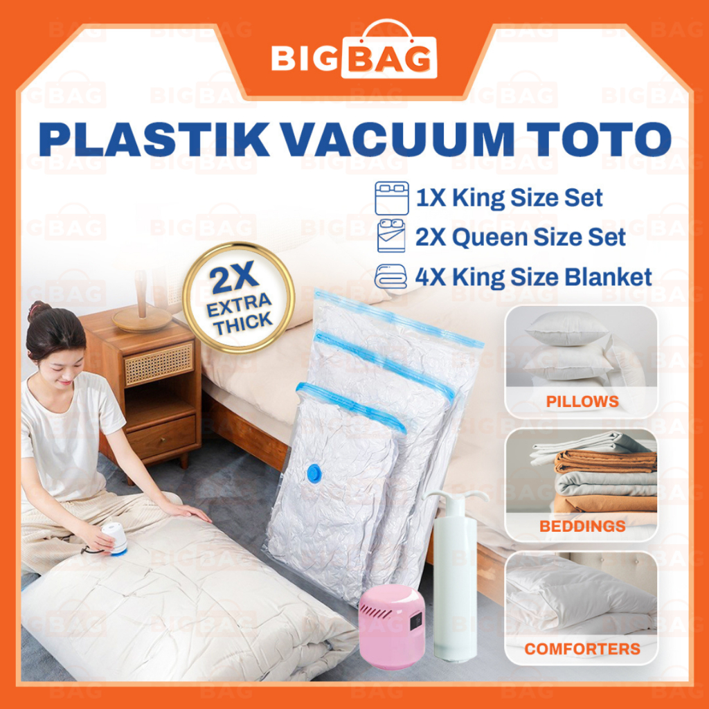 Plastik Vacuum Toto Plastic Comforter Blanket Vacuum Bag Vacuum Bag For Comforter Plastik Simpan Cadar Plastik Selimut