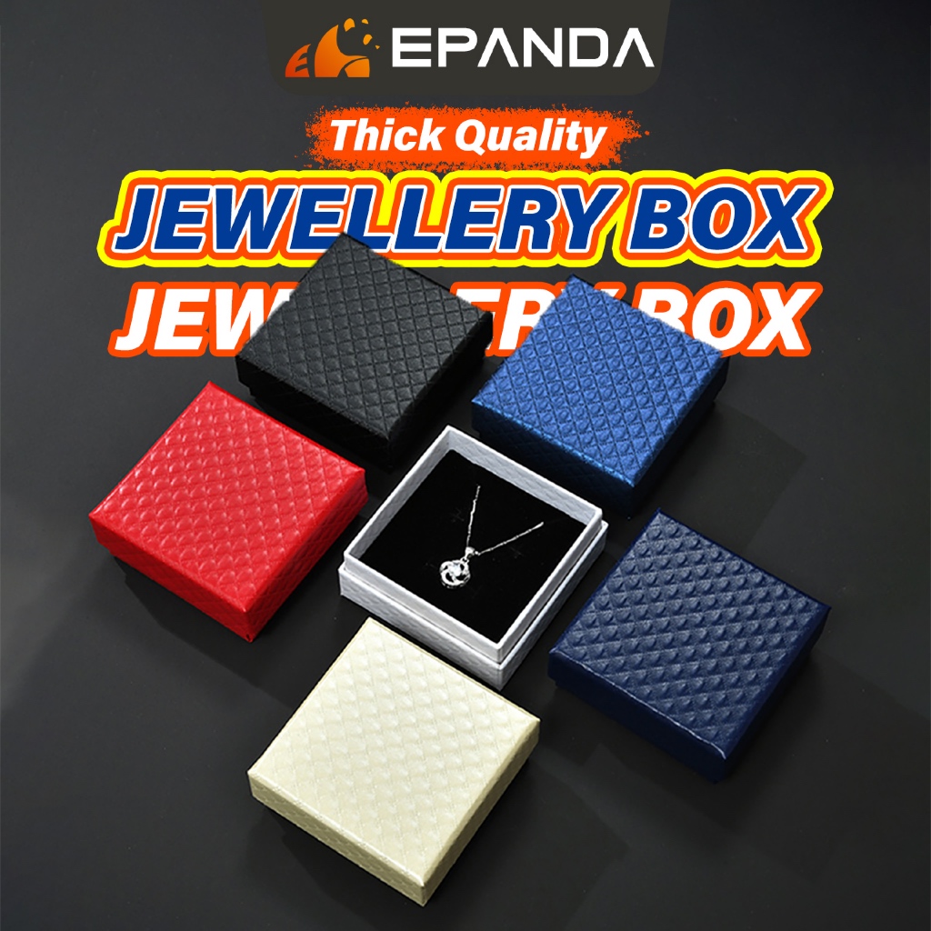 Jewellery Box Casing Kotak Barang Kemas PU Leather Diamond Texture Organizer Hadiah Anting Ring