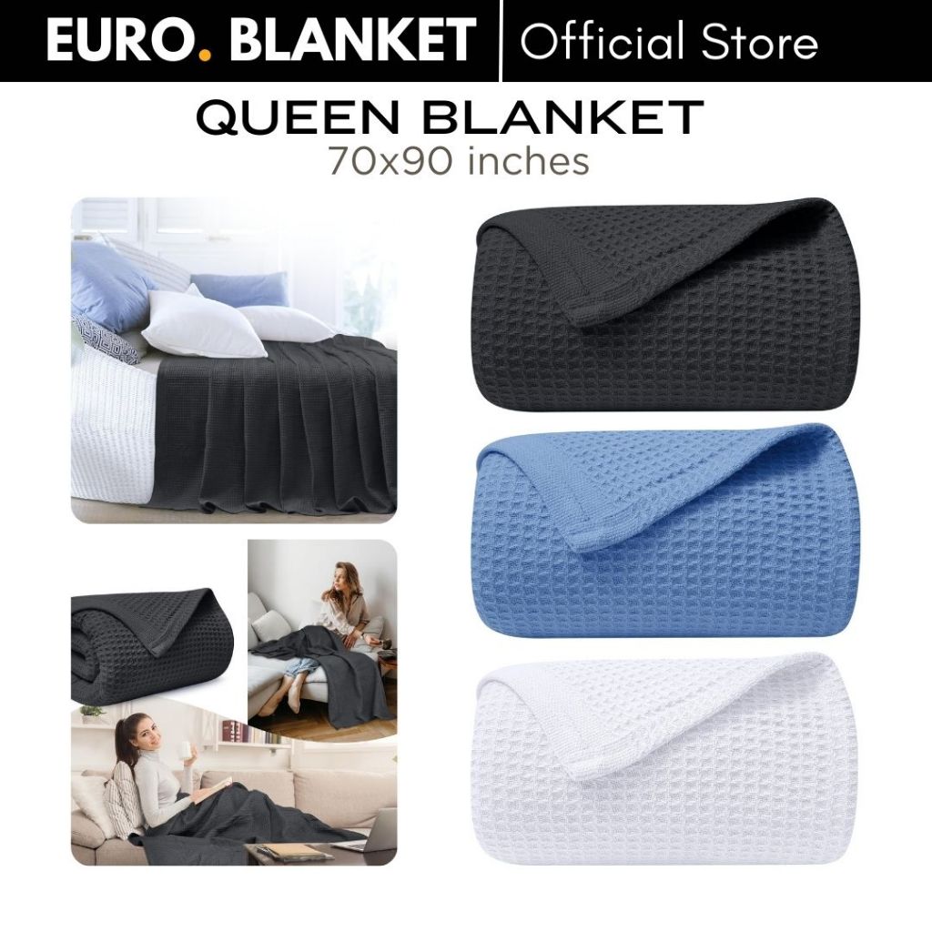 Waffle Blanket 70x90inches Thermal Blanket Hypoallergenic & Soft Perfect Cozy Hostel Selimut