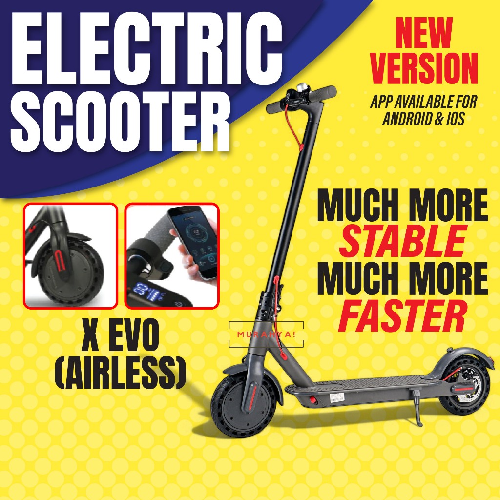 X Evo Airless Scooter Electric Adult Skuter Elektrik dewasa Foldable e bike E Scooter Motor Skuter lipat Heavy Duty