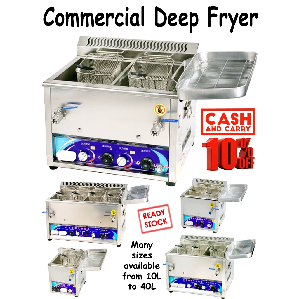 Commercial Gas Deep Fryer/ Penggorent Gas Komersial/ 商用燃气油炸锅