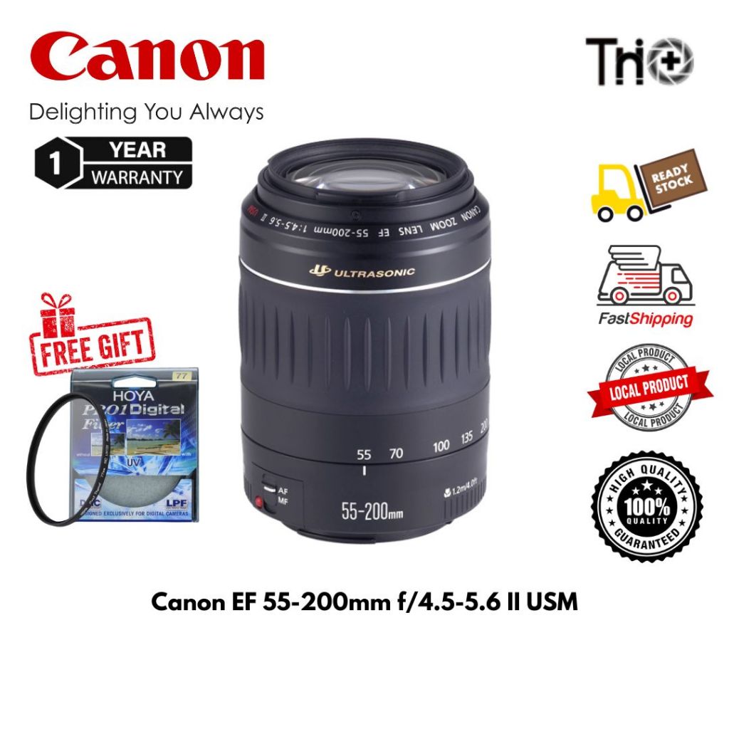 CANON EF 55-200MM F/4.5-5.6 II USM Lens ( 1 Year Warranty )