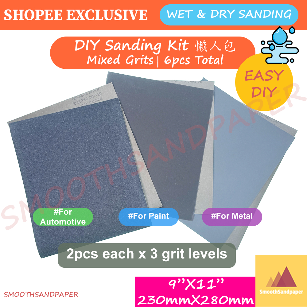 WET&DRY Sanding | DIY Sanding Starter Kit 懒人包 | Mixed Grit Sandpaper Sheets for Wood, Paint, Metal | Beginner-Friendly image 2