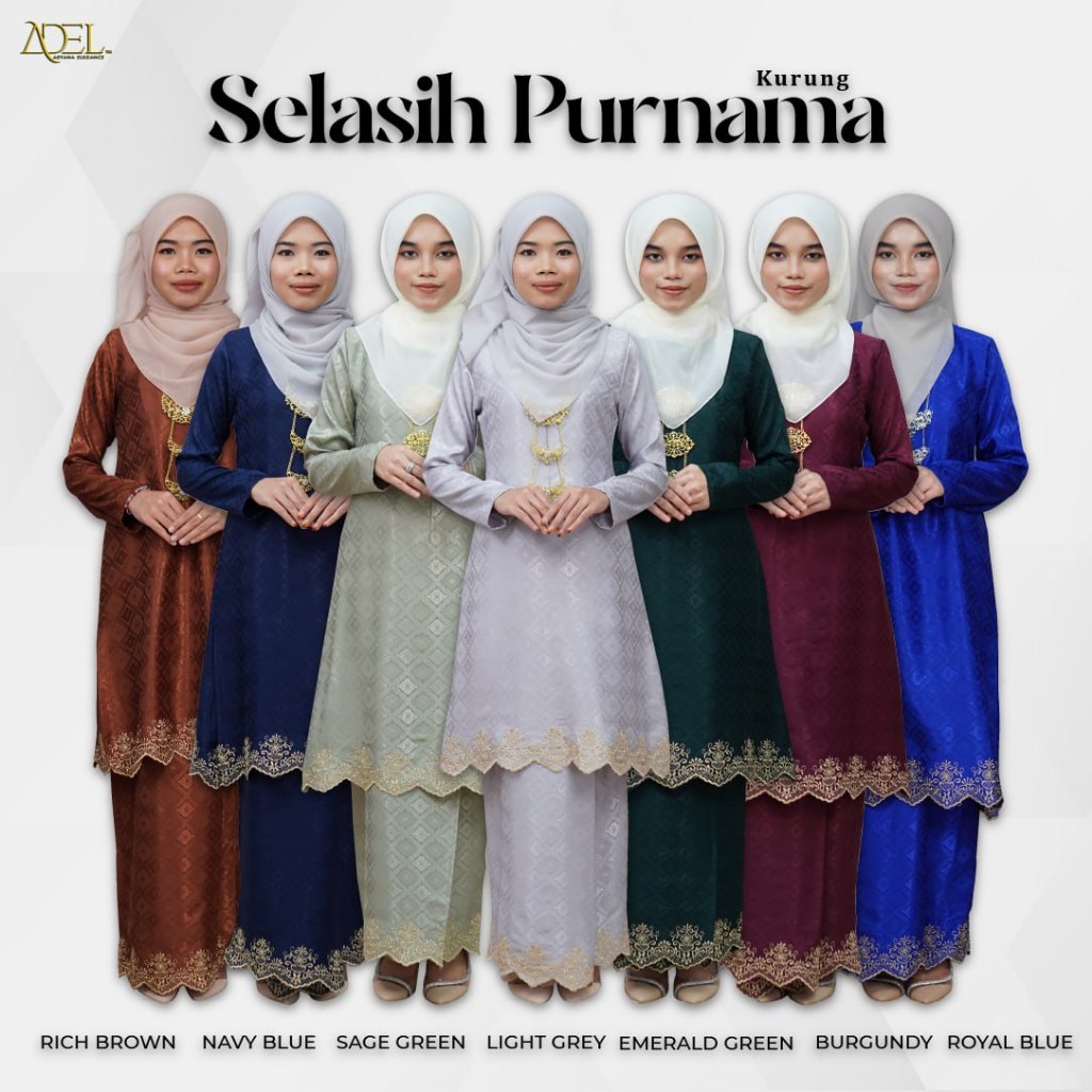 Kurung Selasih Purnama Sutera Jacquard Sedondon Ibu Dan Anak Baju Raya 2025