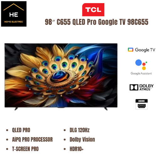 TCL 98″ C655 QLED Pro Google TV Televisyen 98C655