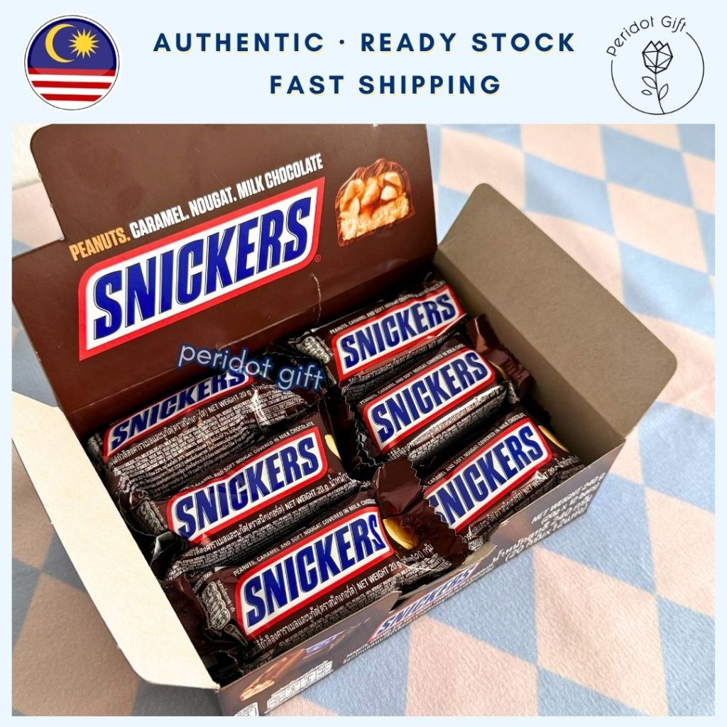 (Borong) Snickers Mini 20g - 12pcs - Peanut Caramel Chocolate Bar