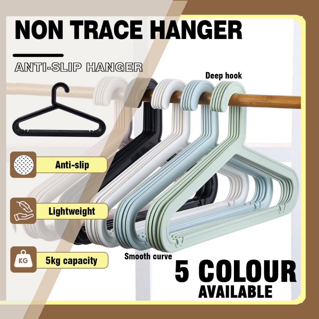 [NEW] Premium Seamless Hanger No Trace Muji Style Plastic Clothes Hanger Penyangkut Baju Ikea Style Nordic Colour 衣架