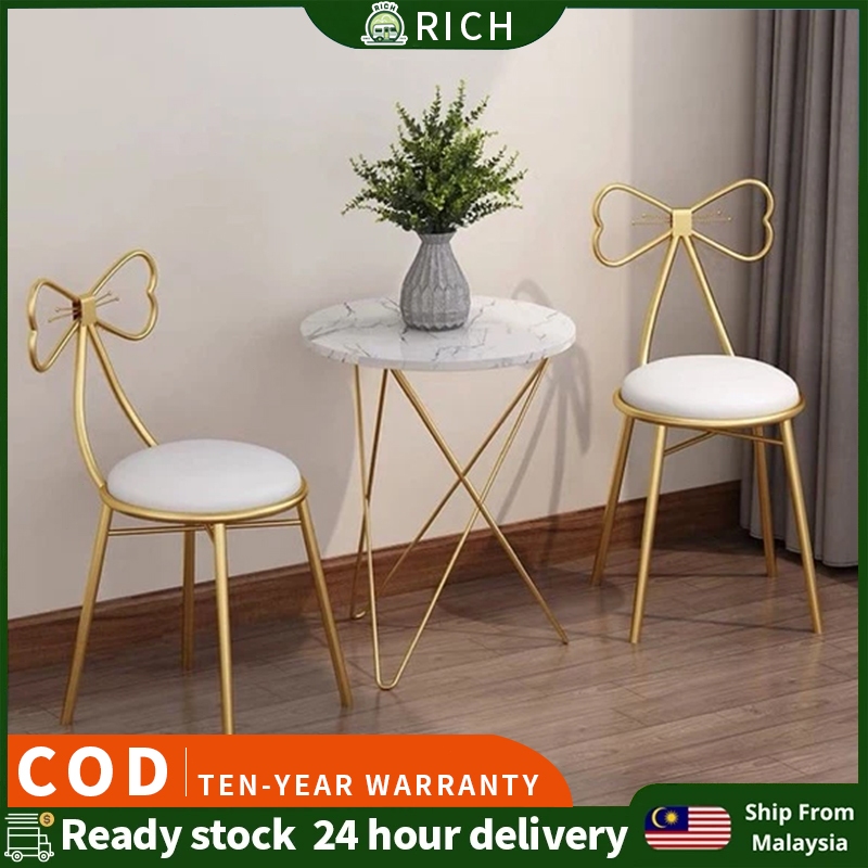 【JM-YU】Modern Nordic Backrest Dressing Stool bedroom makeup stool light luxury butterfly chair Kerusi solek 化妆椅蝴蝶椅