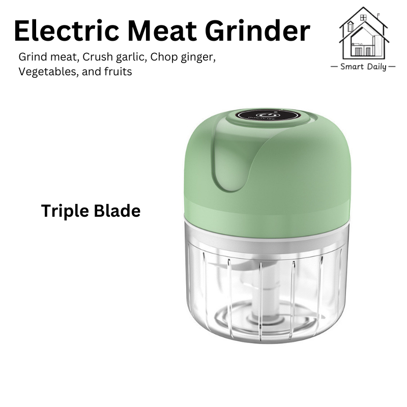 Electric Garlic Grinder 250ML Mini Meat Chopper USB Charging – Pengisar Bawang Elektrik, Pengisar Daging Mesin