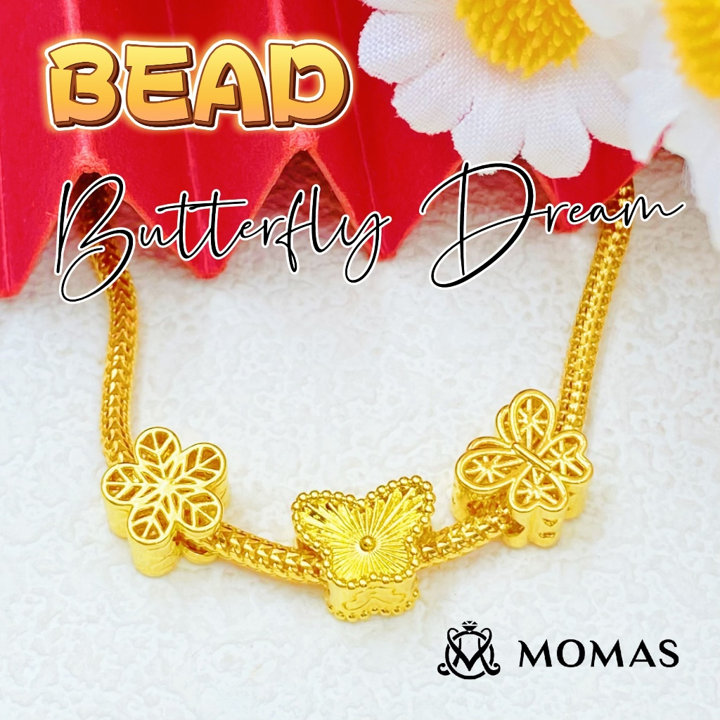 BEAD BUTTERFLY DREAM Enamel Bajet 5D Emas 916 Beads Alphabets 3D Masdora Bead Enamel Emas 916 Charms 916