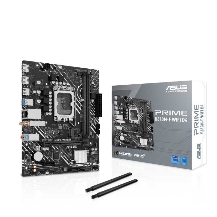 ASUS H610 PRIME H610M-F WIFI D4 DDR4 1700 MOTHERBOARD COMBO PROCEESOR INTEL I3- 12100 / I5- 12400 /1