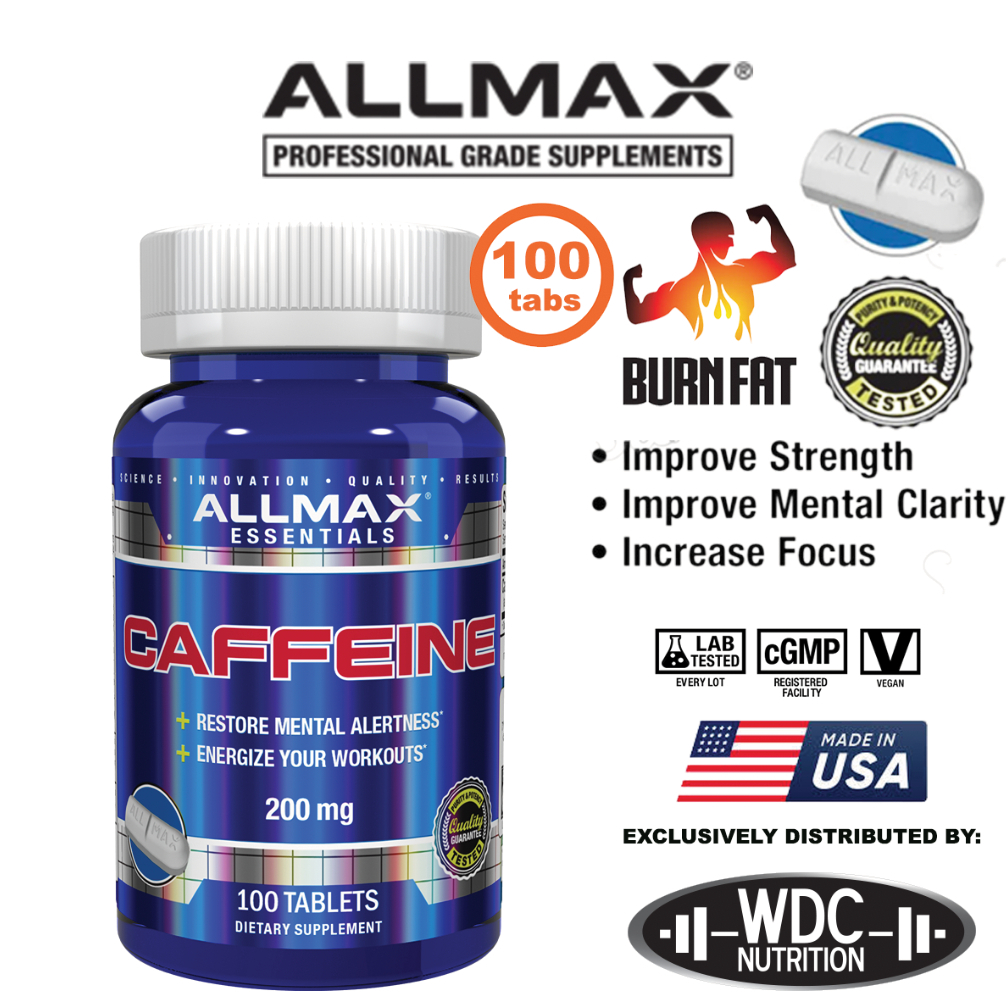 [Ready Stock] All Max Nutrition Caffeine Pills Sustained Energy & Pre-Workout Mental Focus Fast Absorb & Vegan, Burn Fat