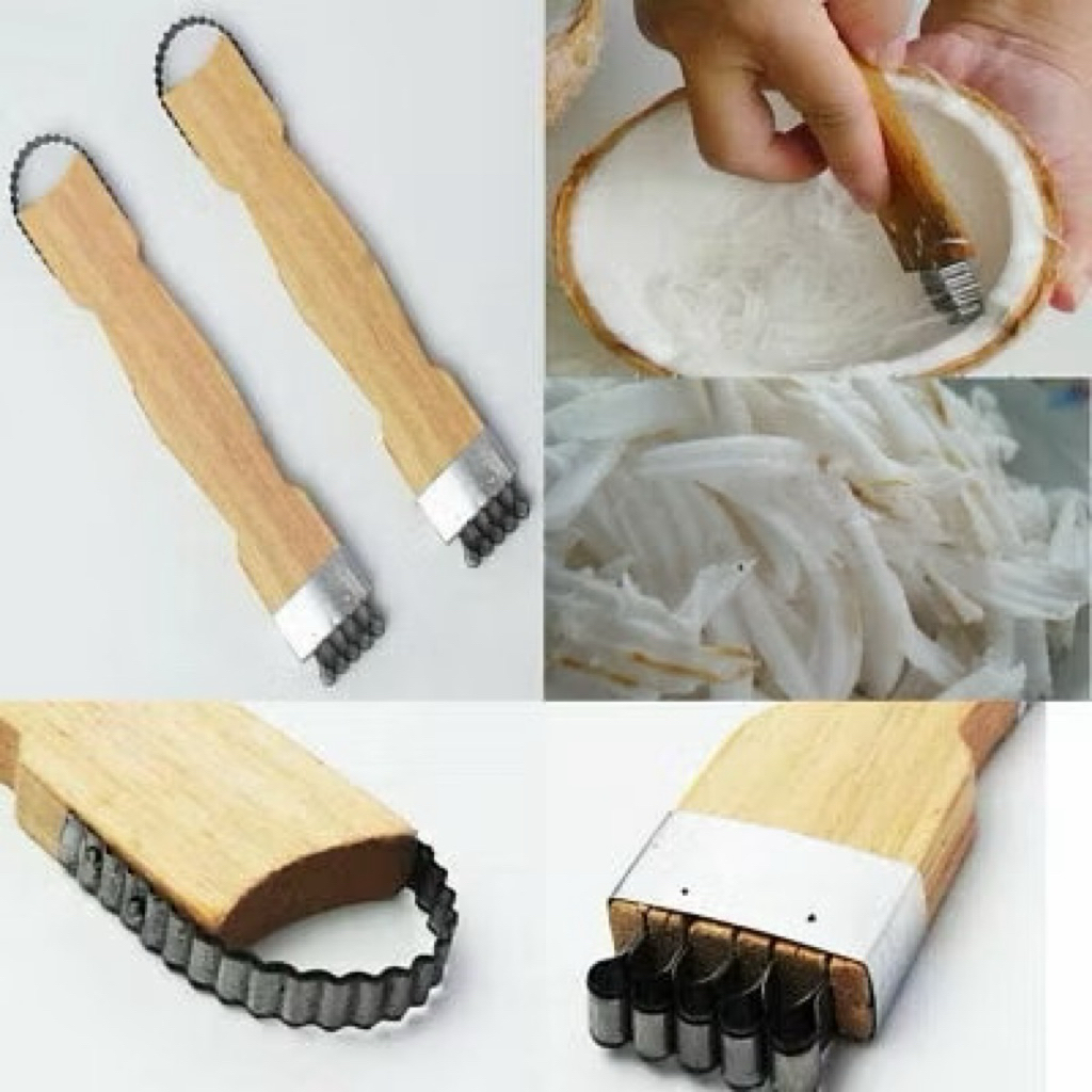 2 Ways Coconut Peeler Traditional with teeth coconut grater / Parut kelapa tangan / Kukur kelapa