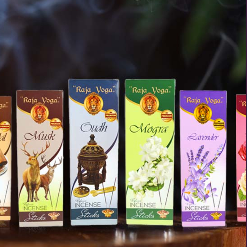 Raja Yoga Incense Sticks – 6 Fragrances (Lavender, Rose, Mogra, Sandal, Musk, Oudh) | 120 Sticks