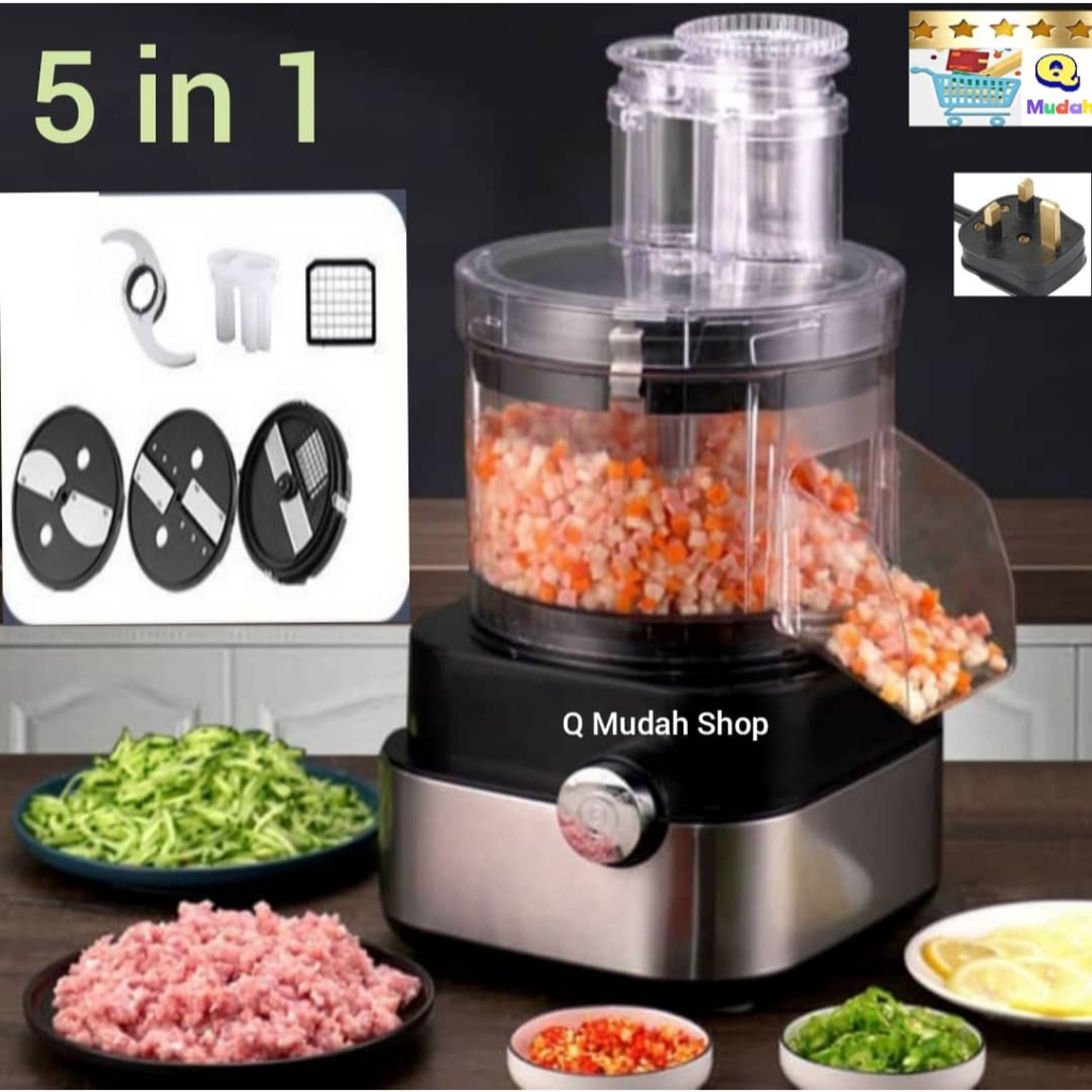 Mesin Potong Dadu/Hiris /Mayang Halus/Bulatan/Daging Kisar 600W Elektrik 5 in 1 Multifungsi Dicing Slicing Commercial