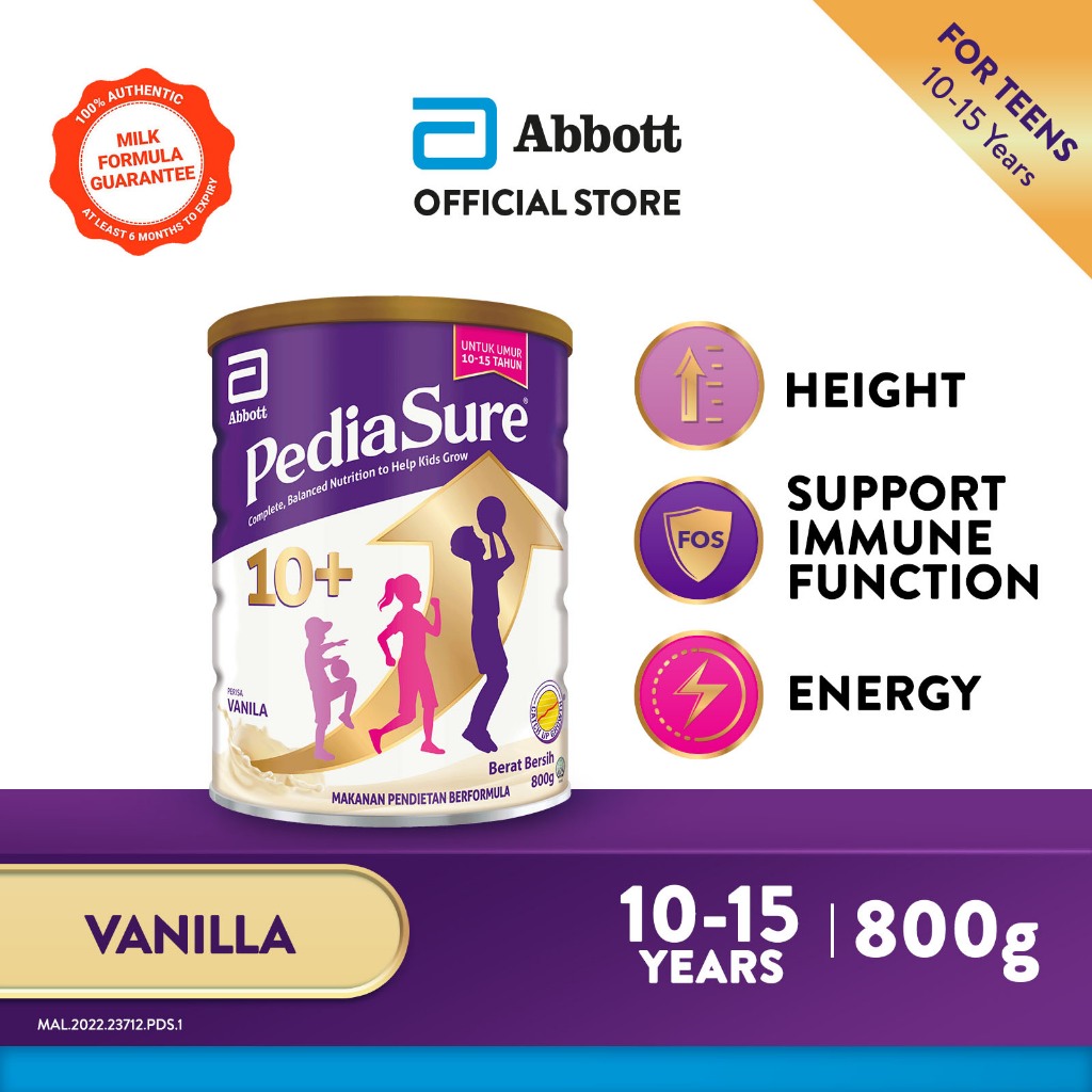 Pediasure 10+ Child Nutrition Supplement for Growth - Vanilla (800g) [Exp 22 Jul 2027 & / Later]